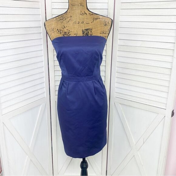 Limited Edition Strapless Sheath Pencil Dress Blue 10 - Picture 1 of 12